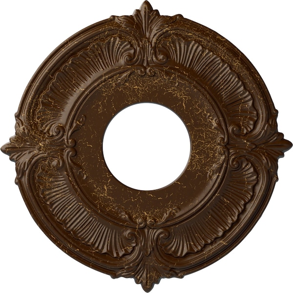 Ekena Millwork Attica Ceiling Medallion (Fits Canopies up to 3 1/2"), 12 3/4"OD x 4"ID x 1/2"P, Root Beer Crackle CM12ATRBC - main